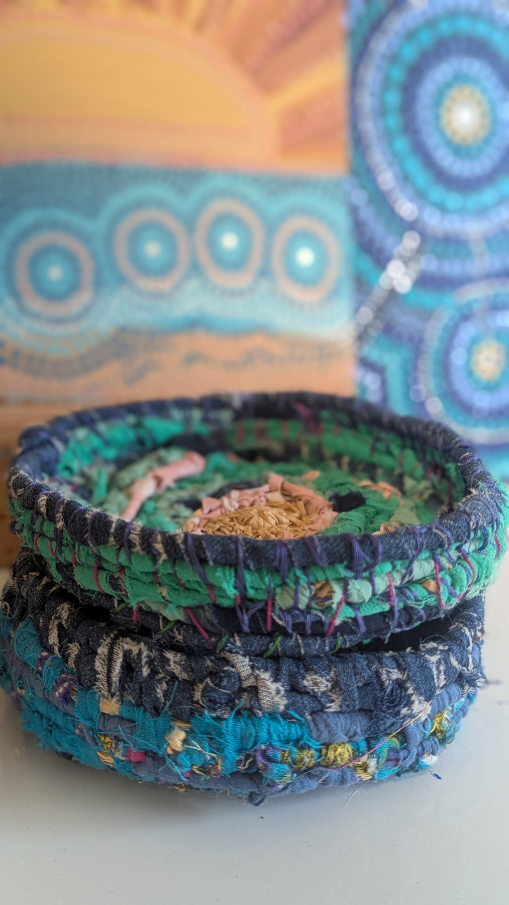 Colourful Upcycled Baskets - Textile & Mixed Materials