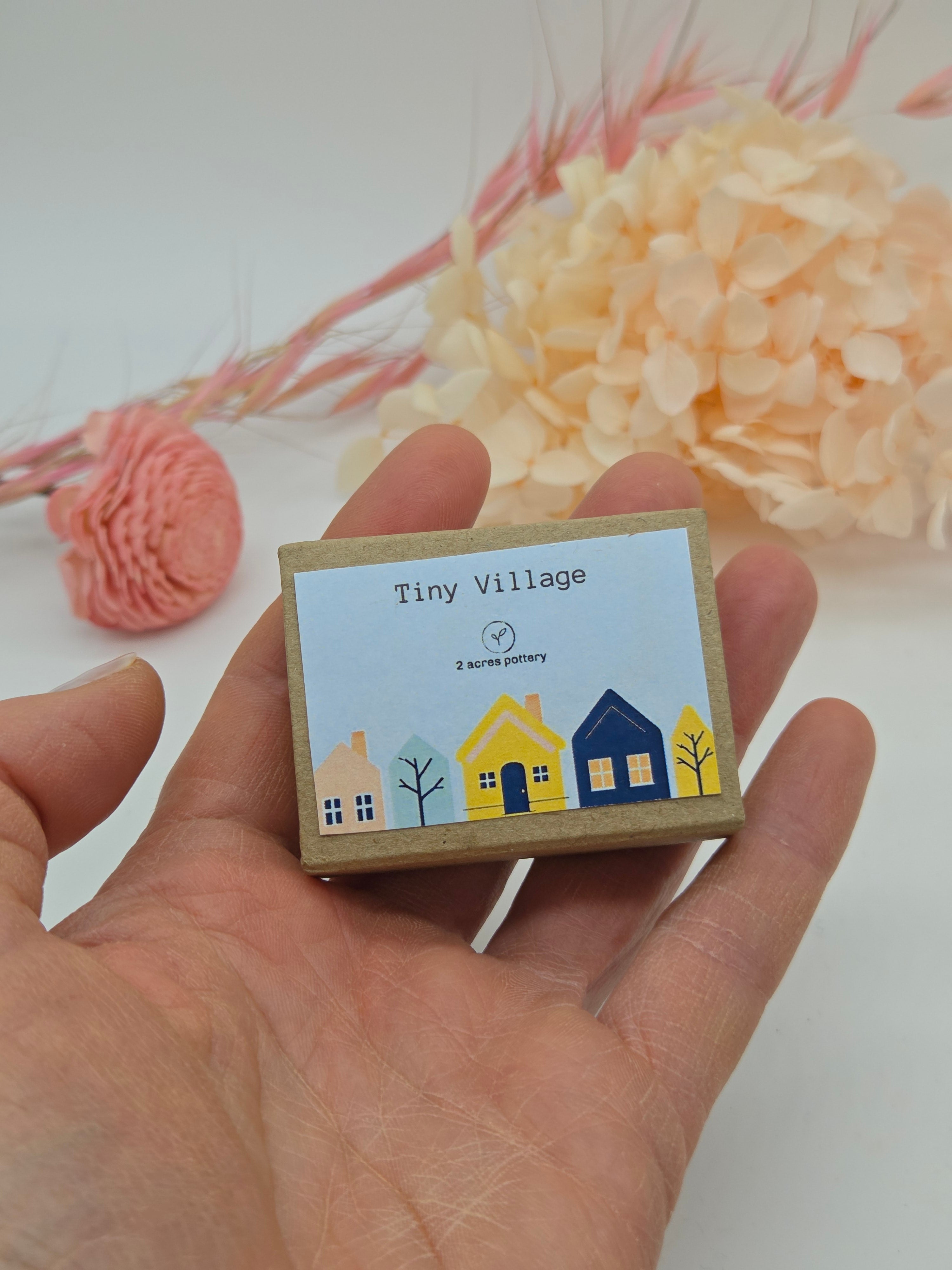 Tiny Ceramic Hamlet with tree - Whispering Wood