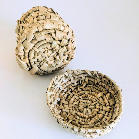 Small Pandanus Baskets -  Natural Tones Undyed -  Native Plant Fibre