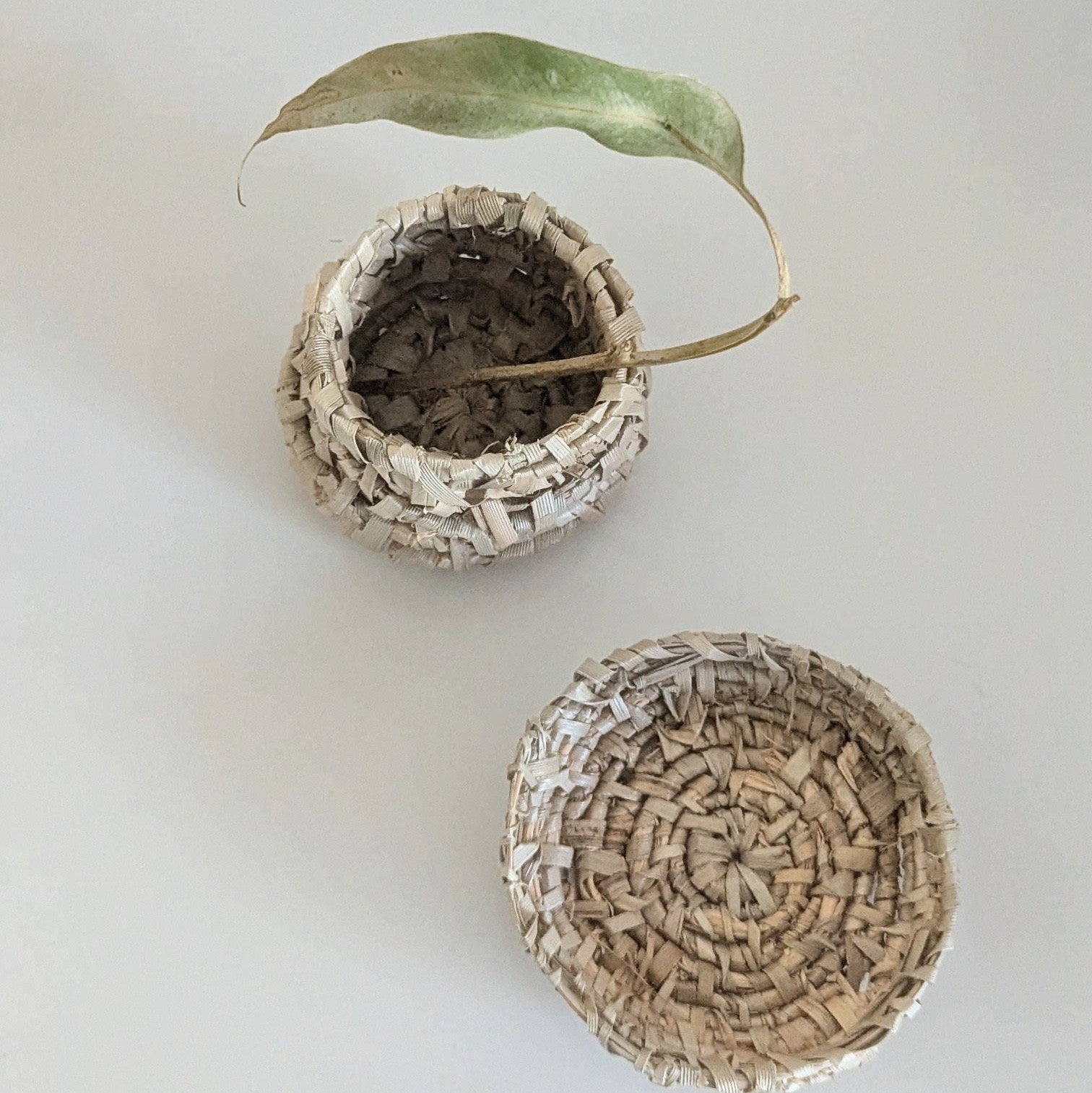 Small Pandanus Woven Vessel & Basket Set - Native Plant Fibre