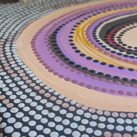 White Ochre with Acrylics Original Painting - Titled Gulamon / Coolamon