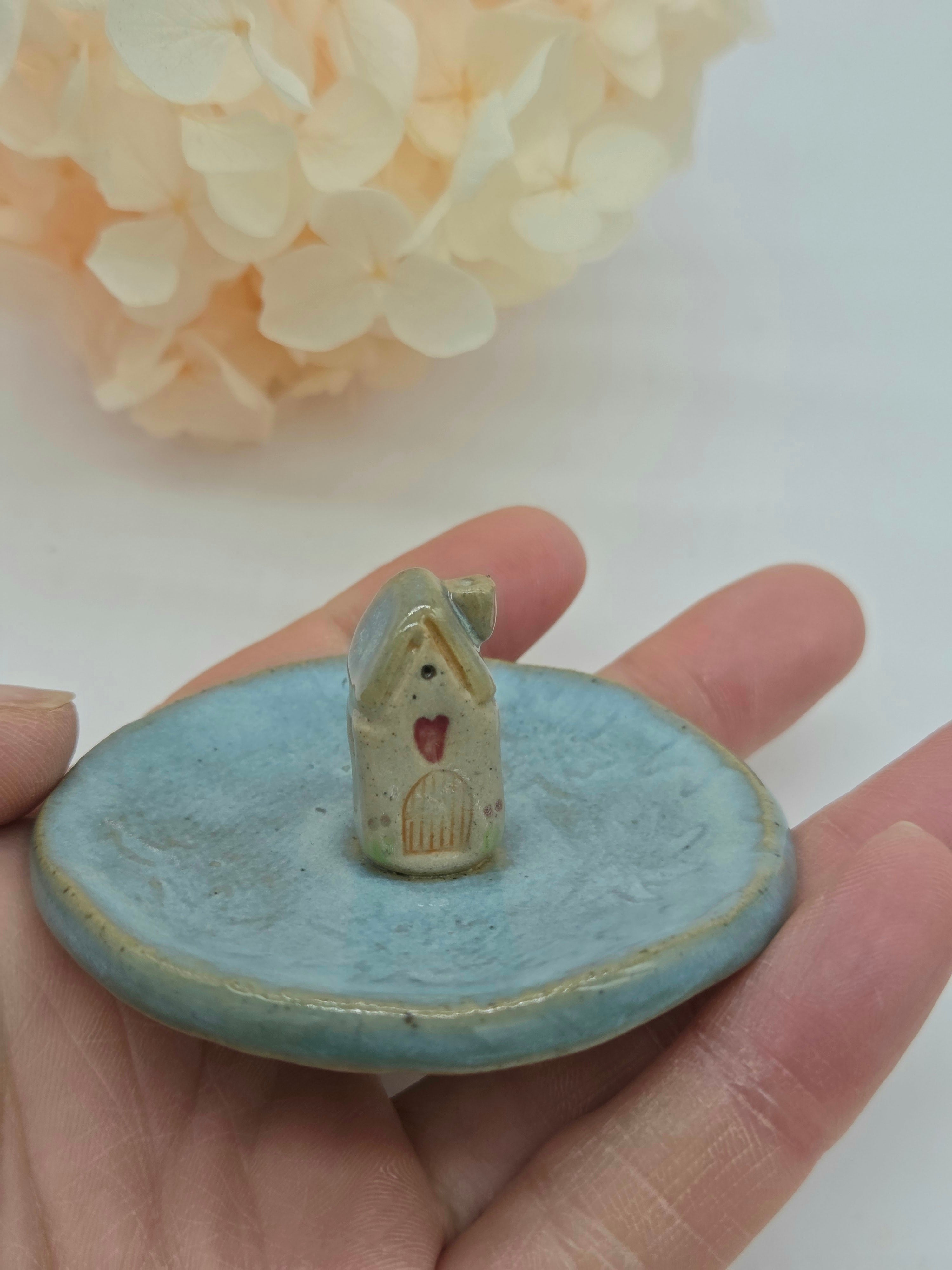Tiny House Ring Dish | Handmade Ceramic One of a Kind Ring Dish