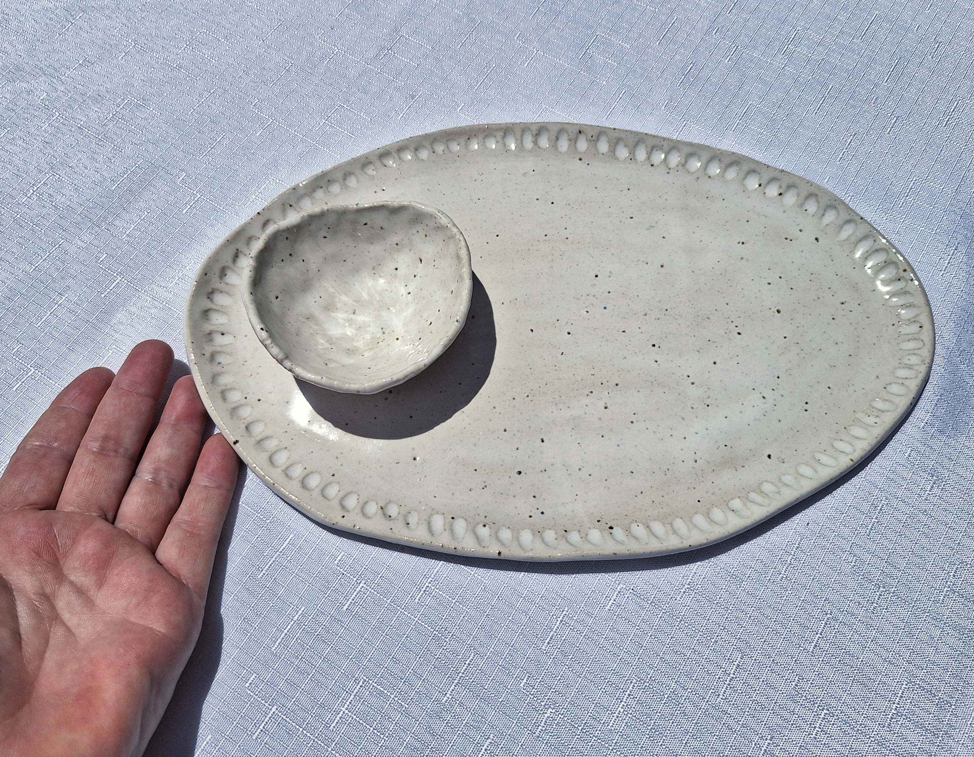 Platter - oval entertaining with olive /sauce bowl
