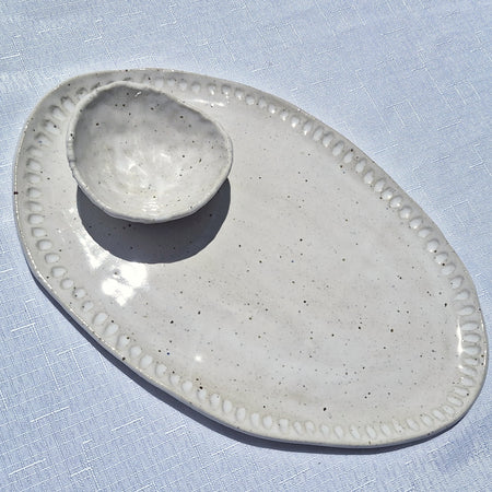 Platter - oval entertaining with olive /sauce bowl