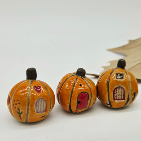 Set of 3 Tiny Pumpkin Houses