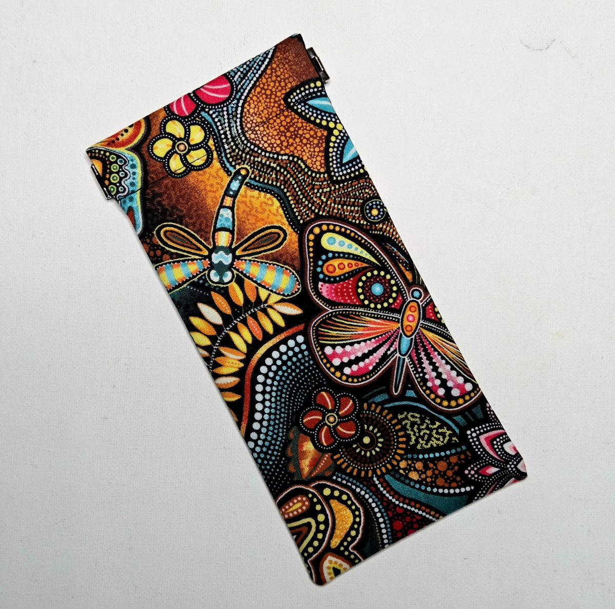 Sunglasses Pouch in Dot Print Butterfly Fabric