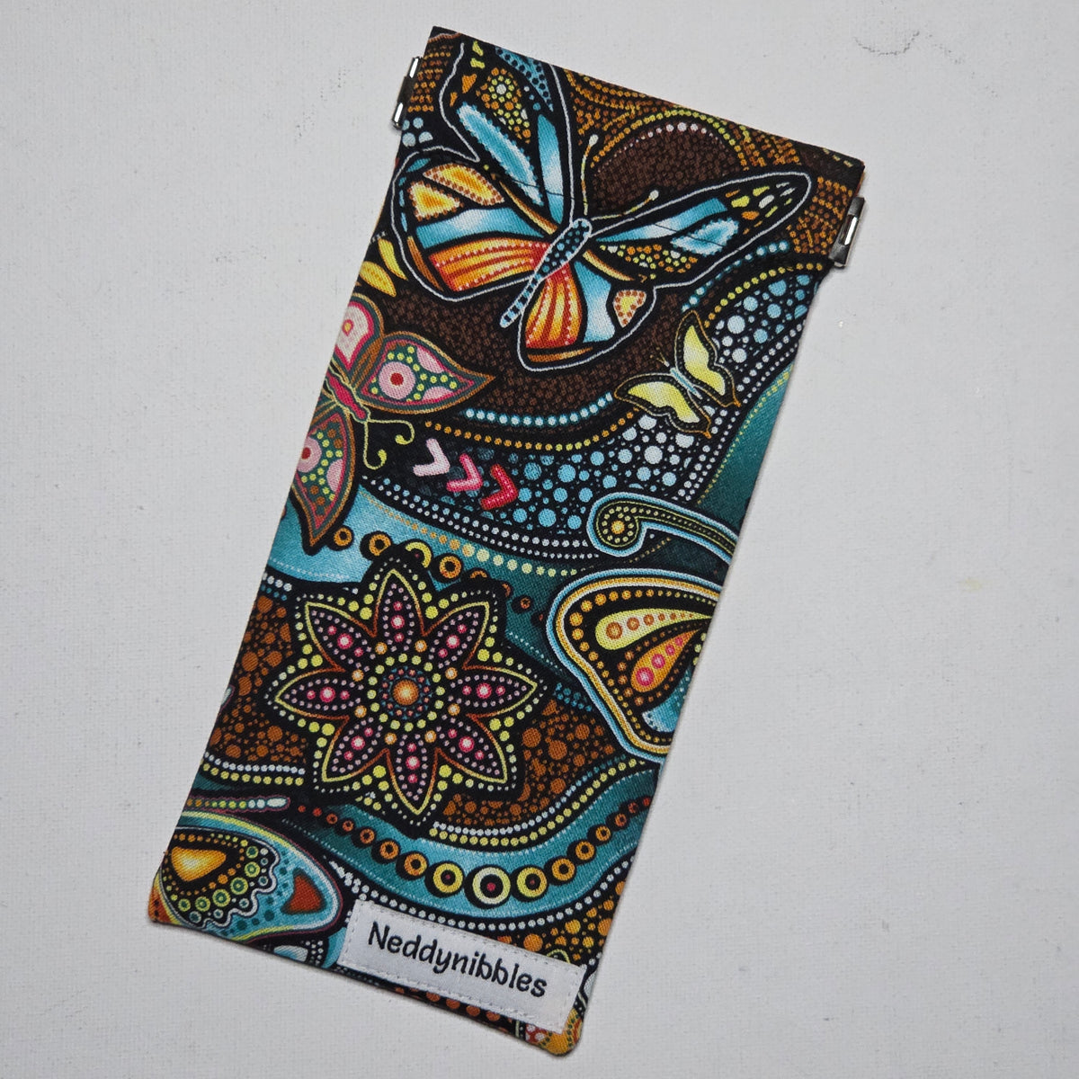 Sunglasses Pouch in Dot Print Butterfly Fabric