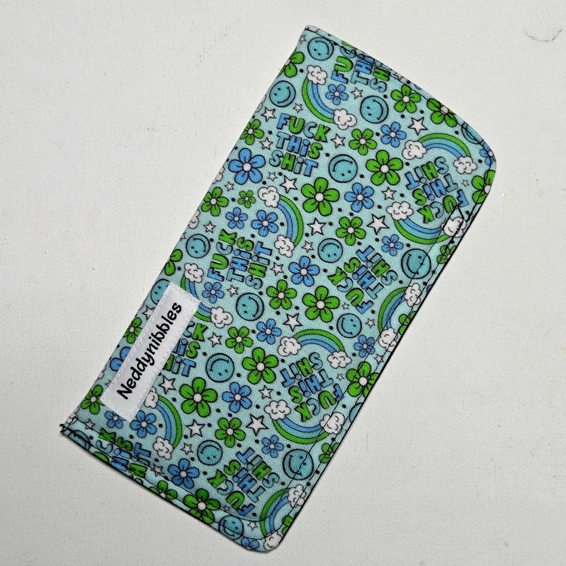 Sunglasses Sleeve in Funny Floral and Sweary Fabric