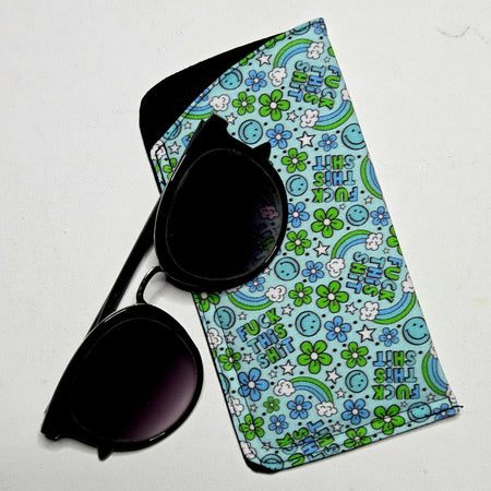 Sunglasses Sleeve in Funny Floral and Sweary Fabric