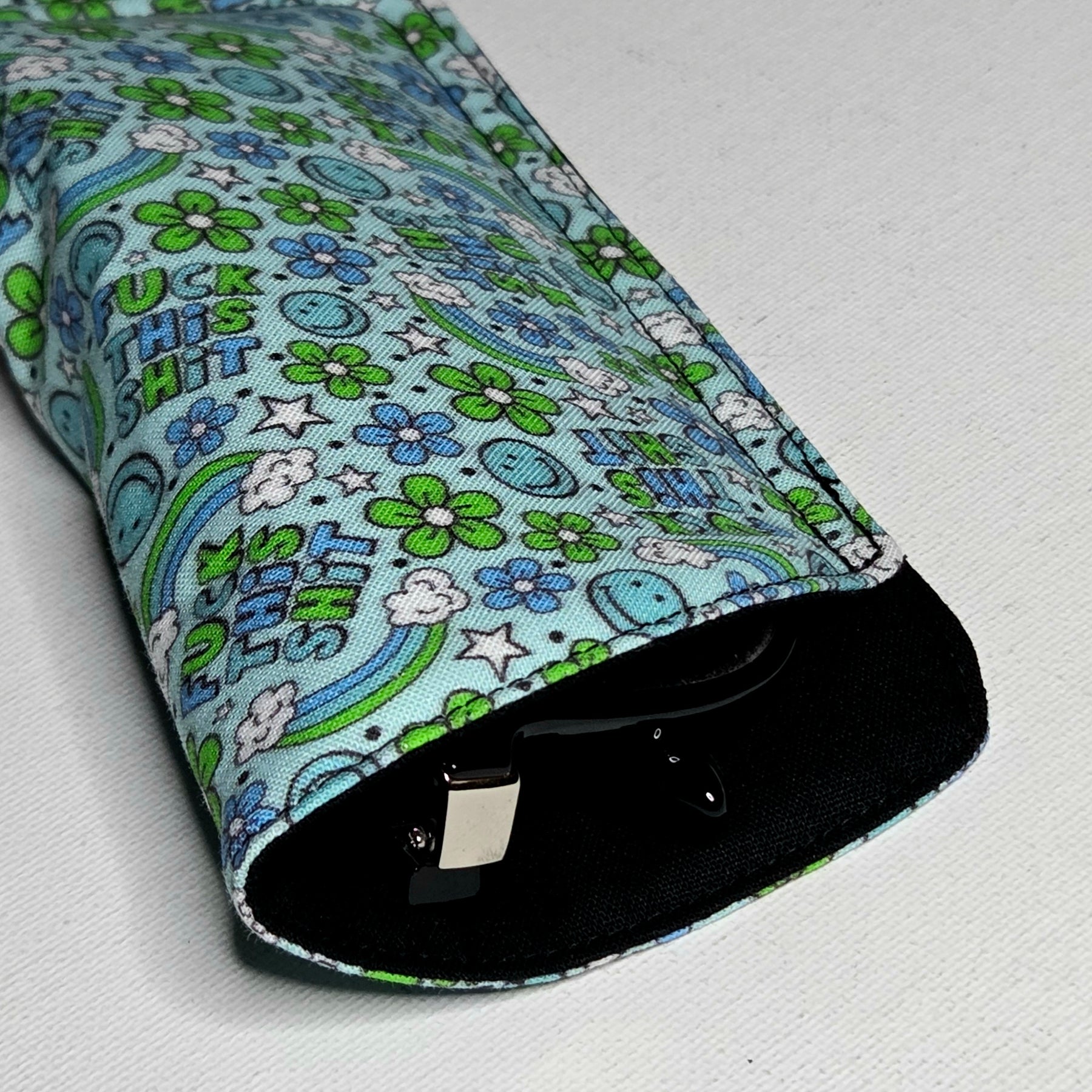 Sunglasses Sleeve in Funny Floral and Sweary Fabric