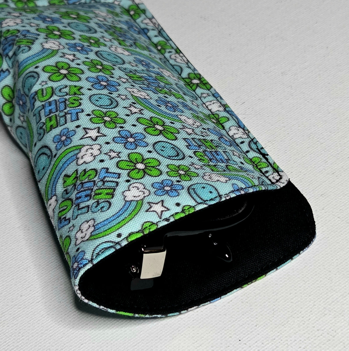 Sunglasses Sleeve in Funny Floral and Sweary Fabric