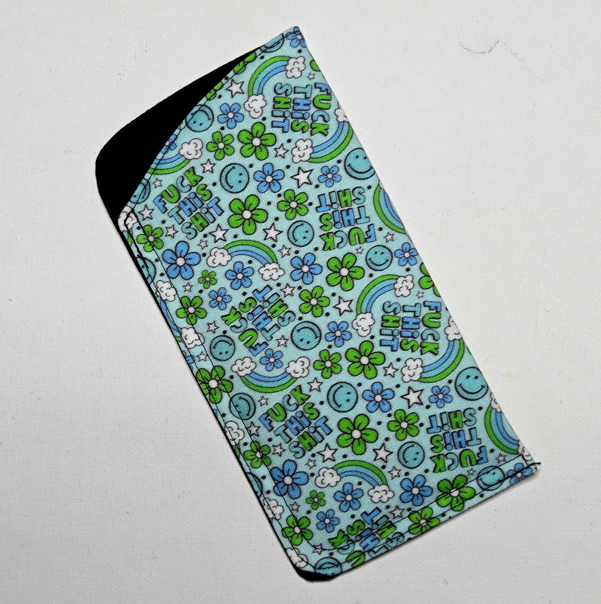 Sunglasses Sleeve in Funny Floral and Sweary Fabric