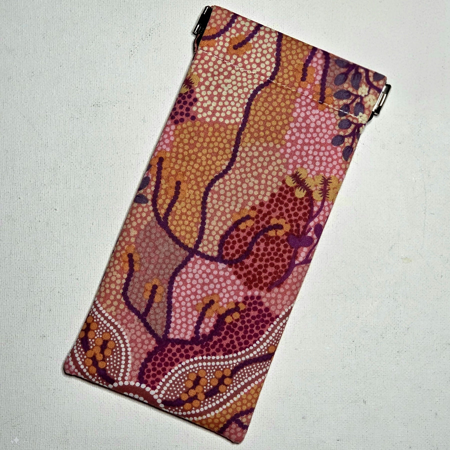 Sunglasses Pouch with a Pink Indigenous Dot Print design