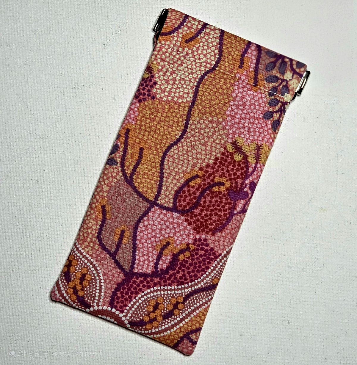 Sunglasses Pouch with a Pink Indigenous Dot Print design