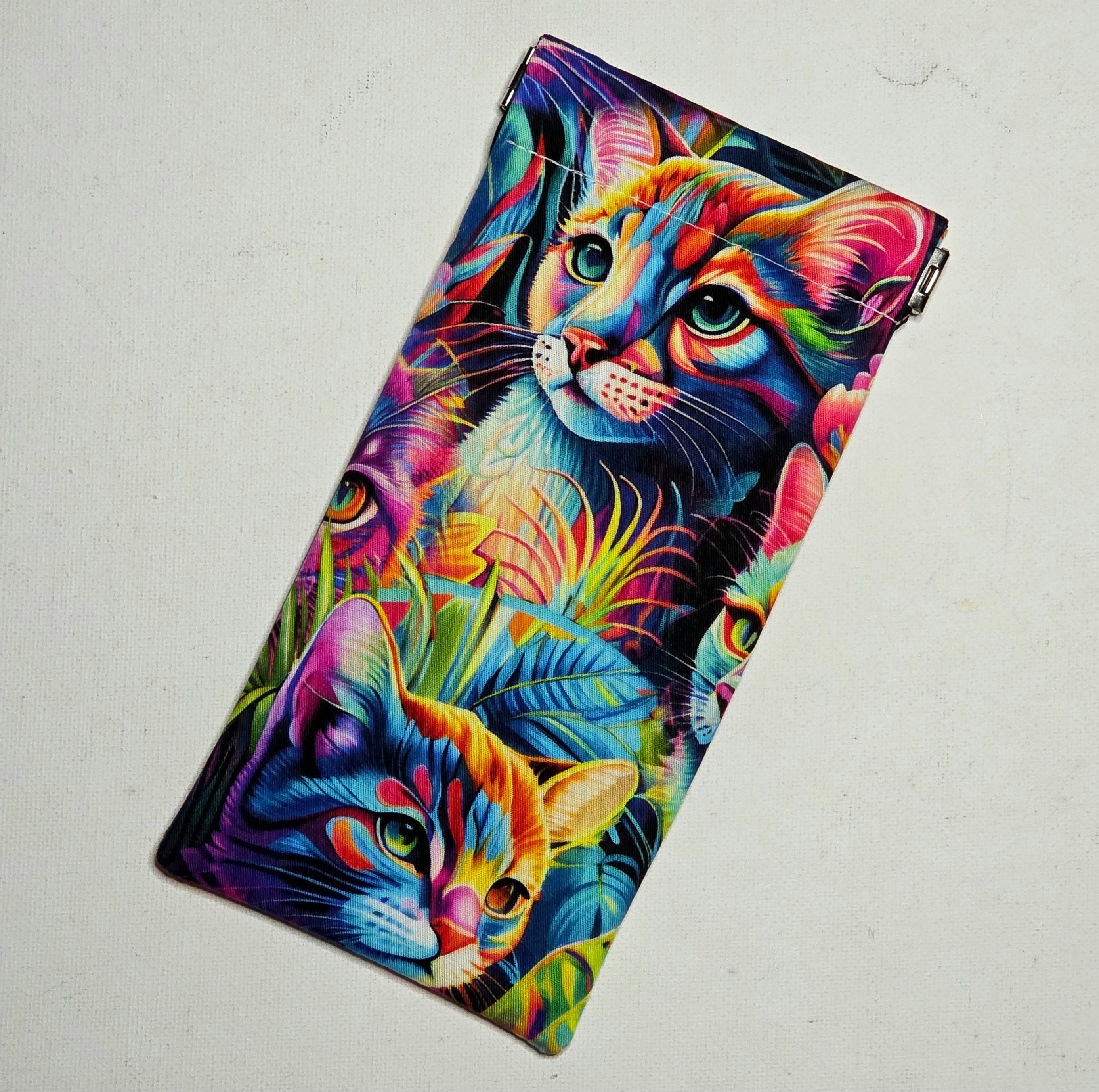 Sunglasses Pouch in Colourful Cat Fabric