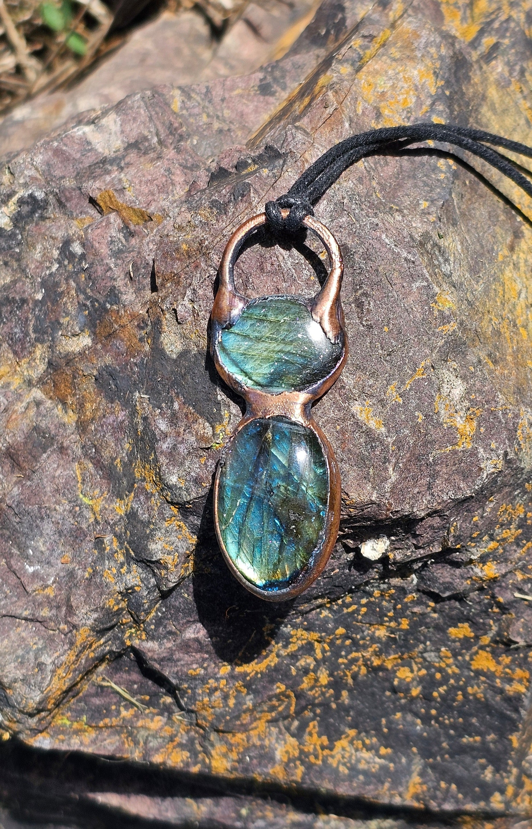 Labradorite Copper Electroformed Pendant