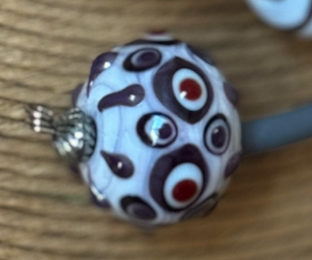 WRAP NECKLACE with handmade glass BORRELLY BEADS #104