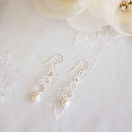 Natural White Pearl Loop Earrings | Wedding Jewellery
