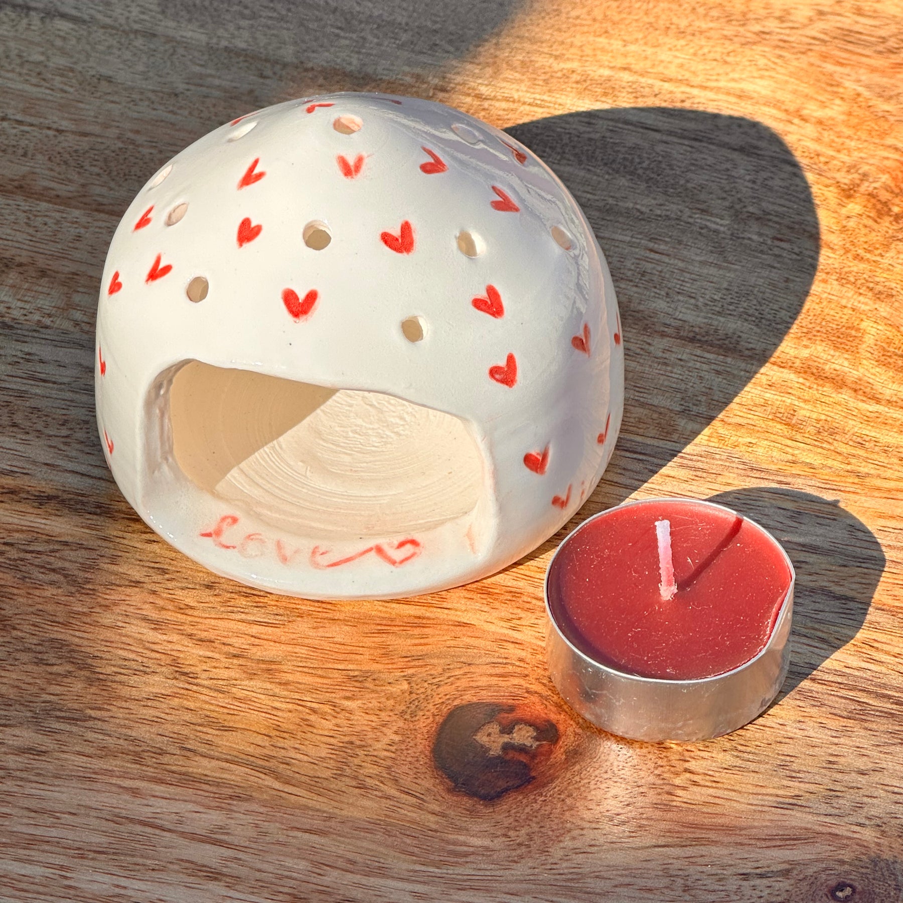 Porcelain Tealight Holder - Love Is… Handmade Australian Pottery