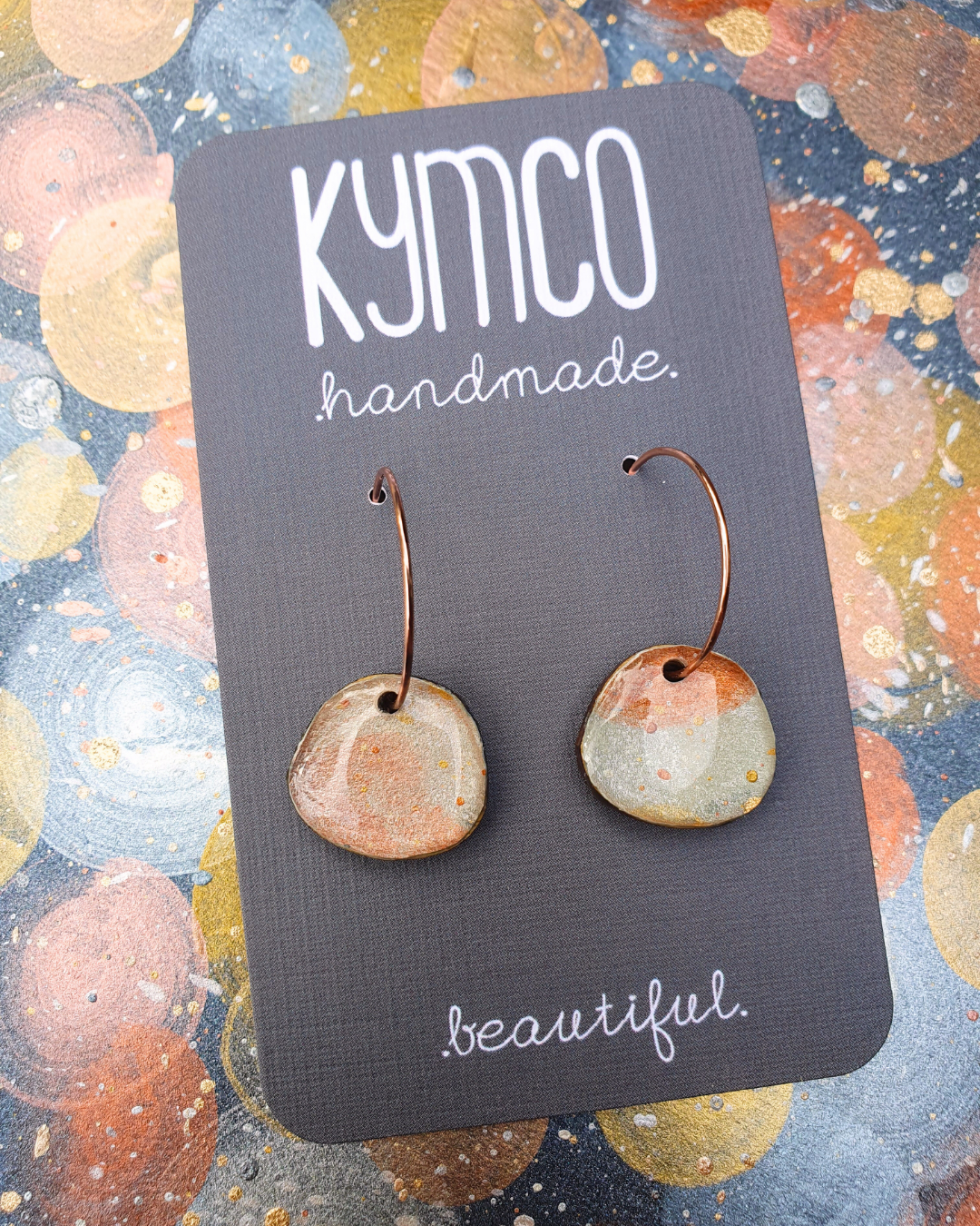 The Desert Dreaming Collection | Resin art jewellery | Small dangle earrings