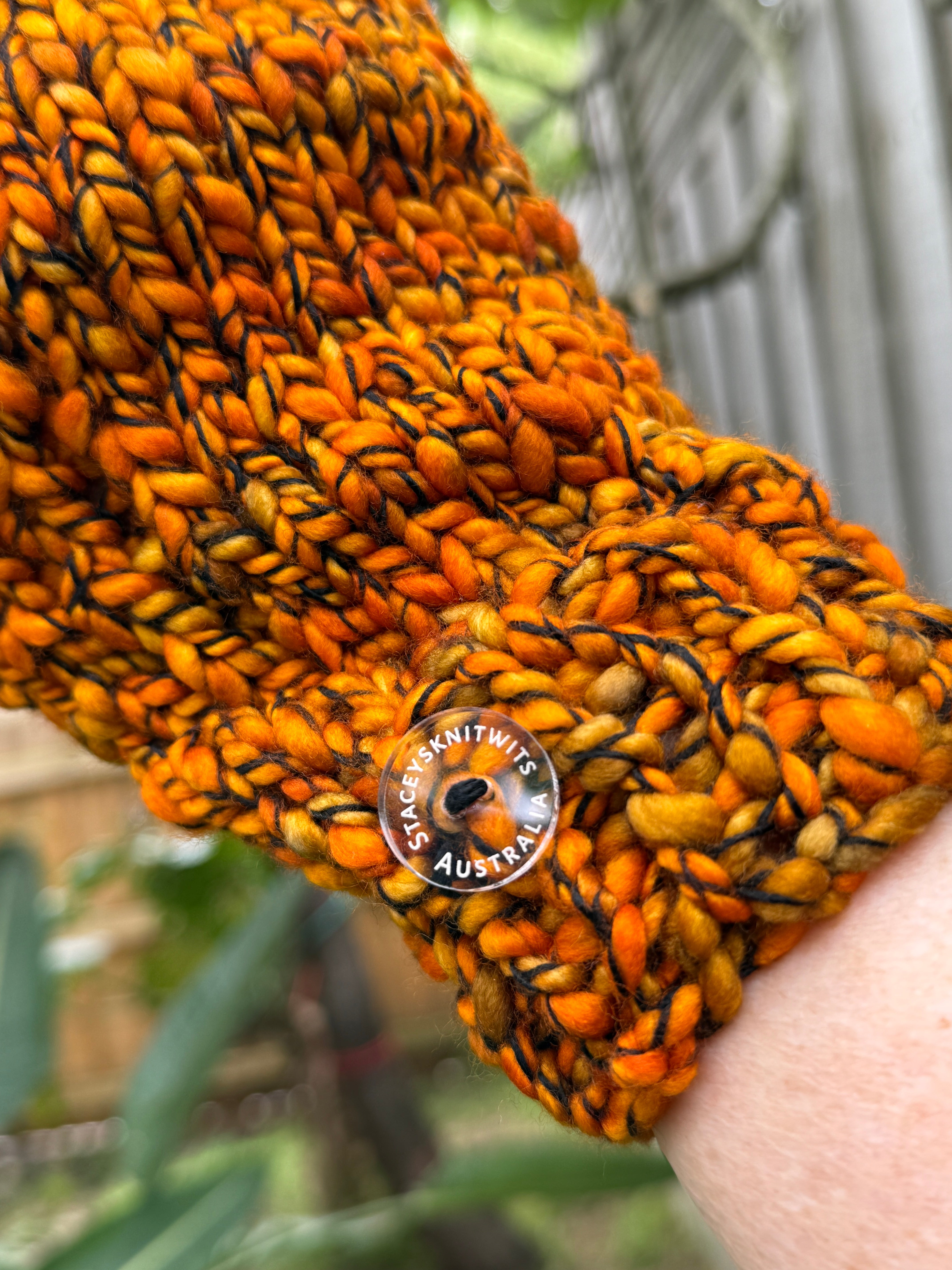 Orange Handwarmers, Merino texting gloves