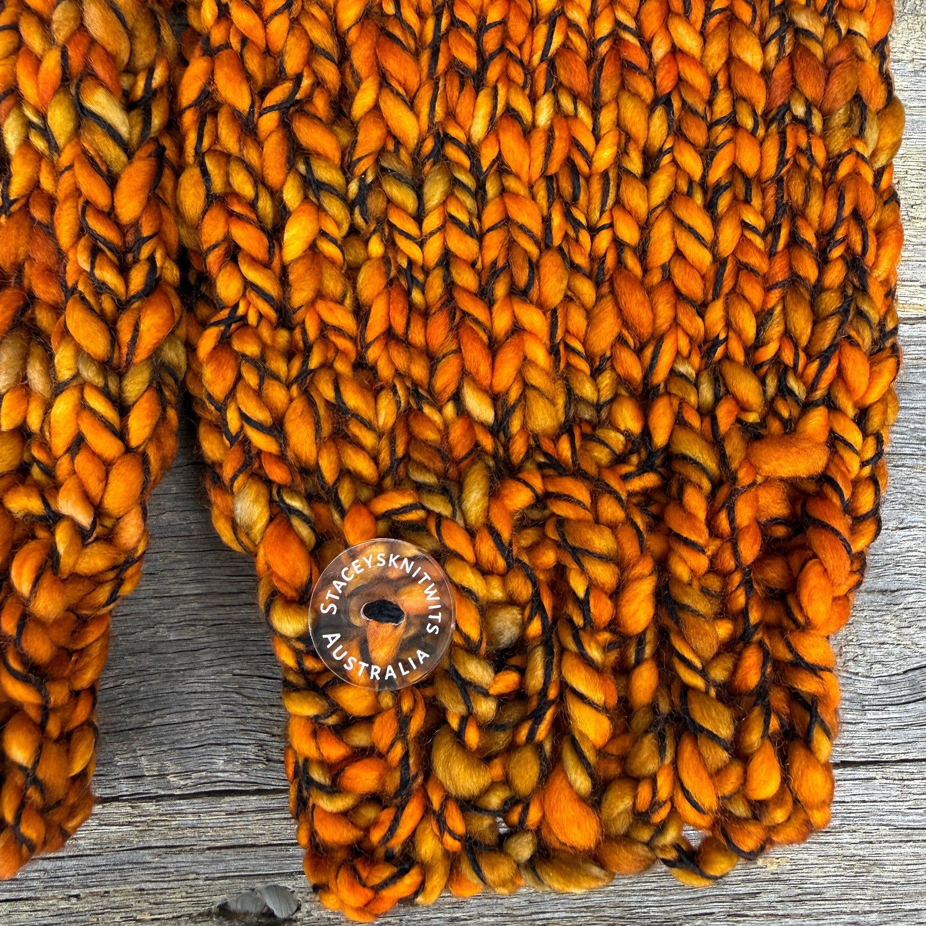Orange Handwarmers, Merino texting gloves