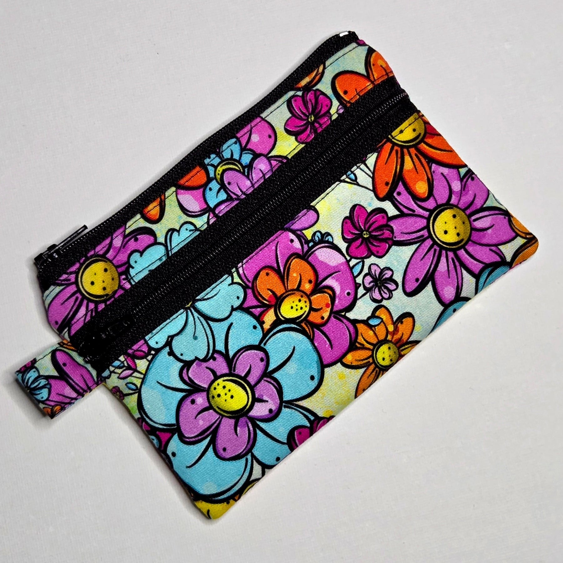 Small Double Pocket Pouch in colourful floral print
