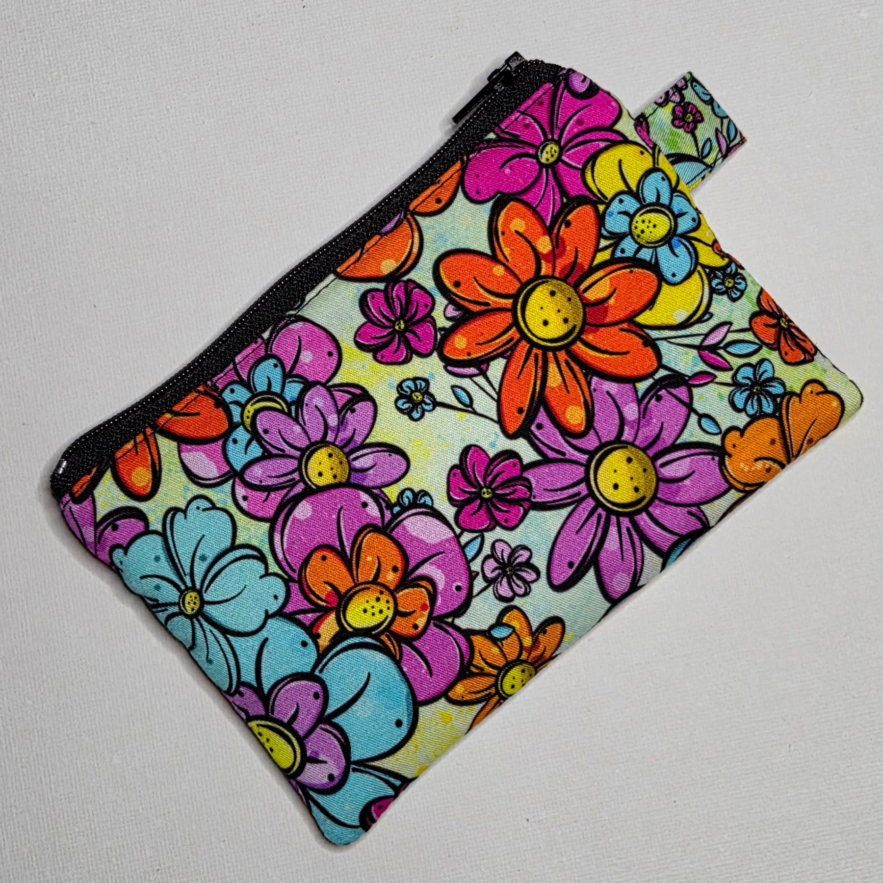 Small Double Pocket Pouch in colourful floral print