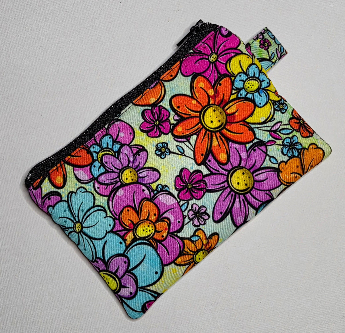Small Double Pocket Pouch in colourful floral print