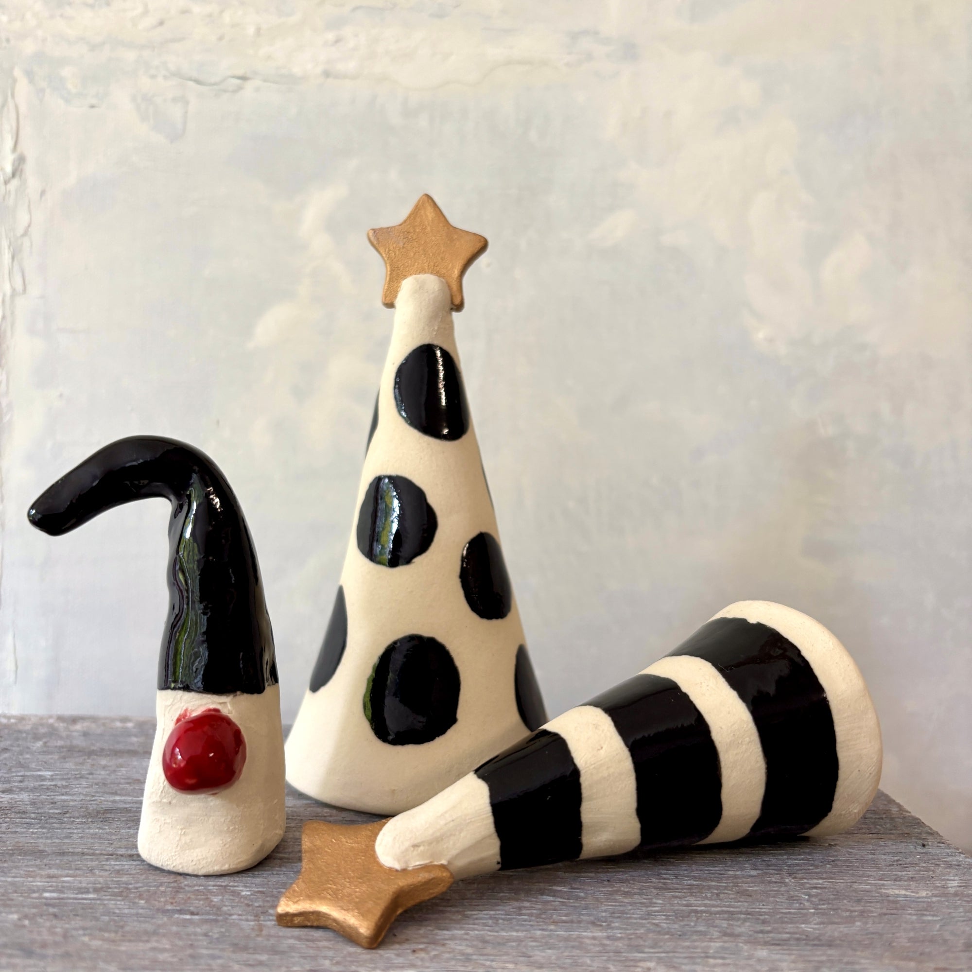 Christmas Trees & Gnome Set - Black & White