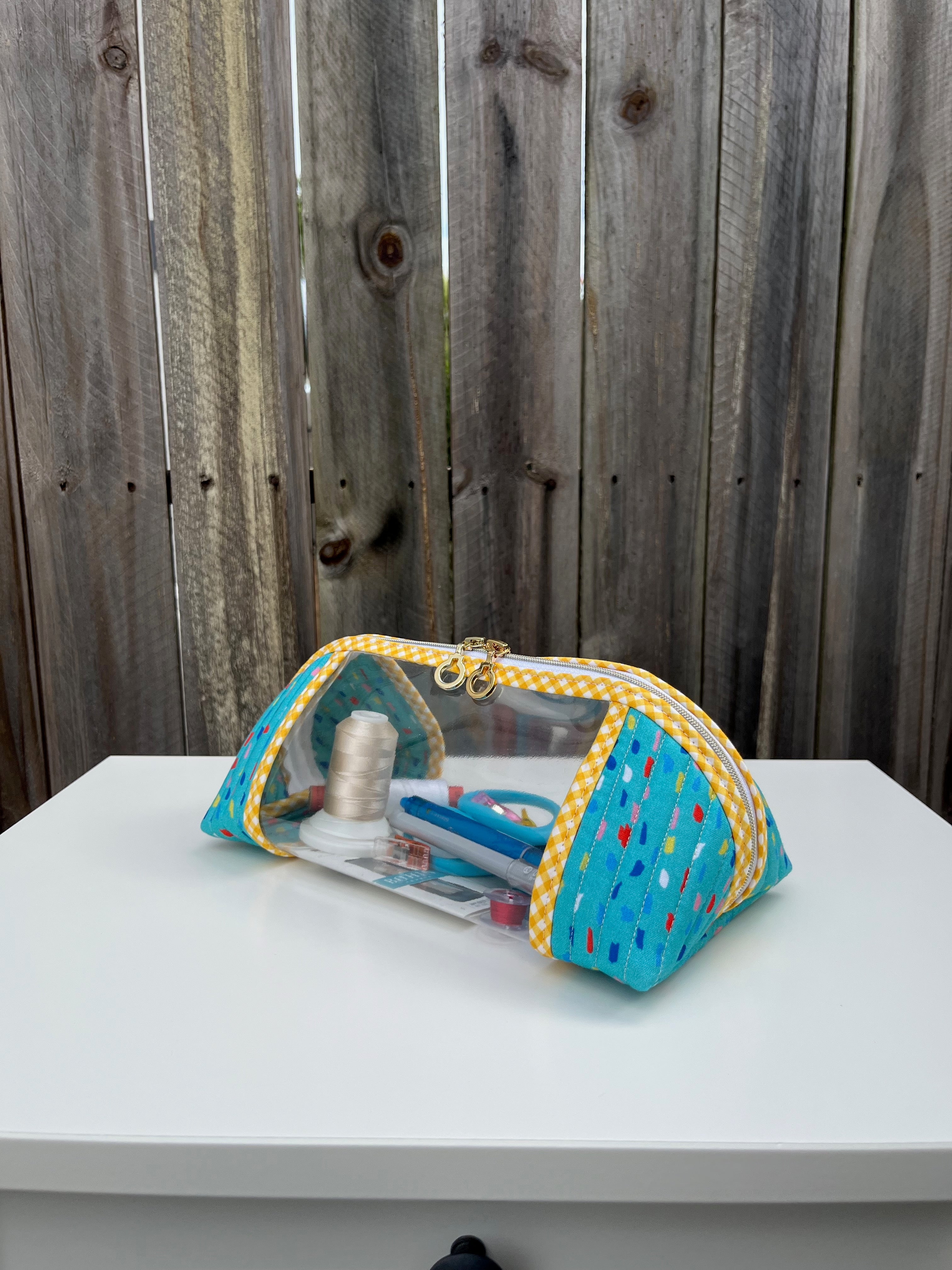 Clearly Trixie pouch - Rain - Bright Teal (Over the Rainbow Collection by Ampersand Design Studio)