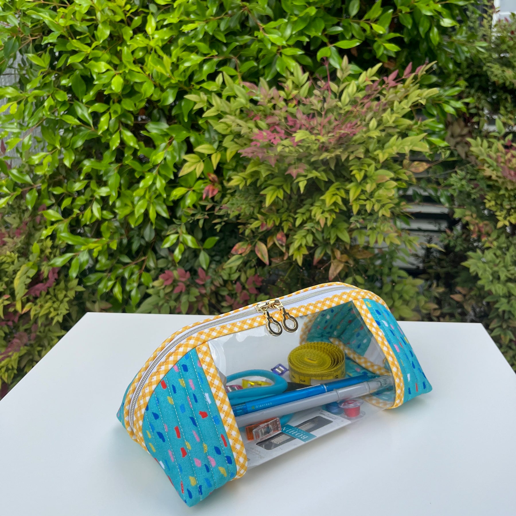Clearly Trixie pouch - Rain - Bright Teal (Over the Rainbow Collection by Ampersand Design Studio)