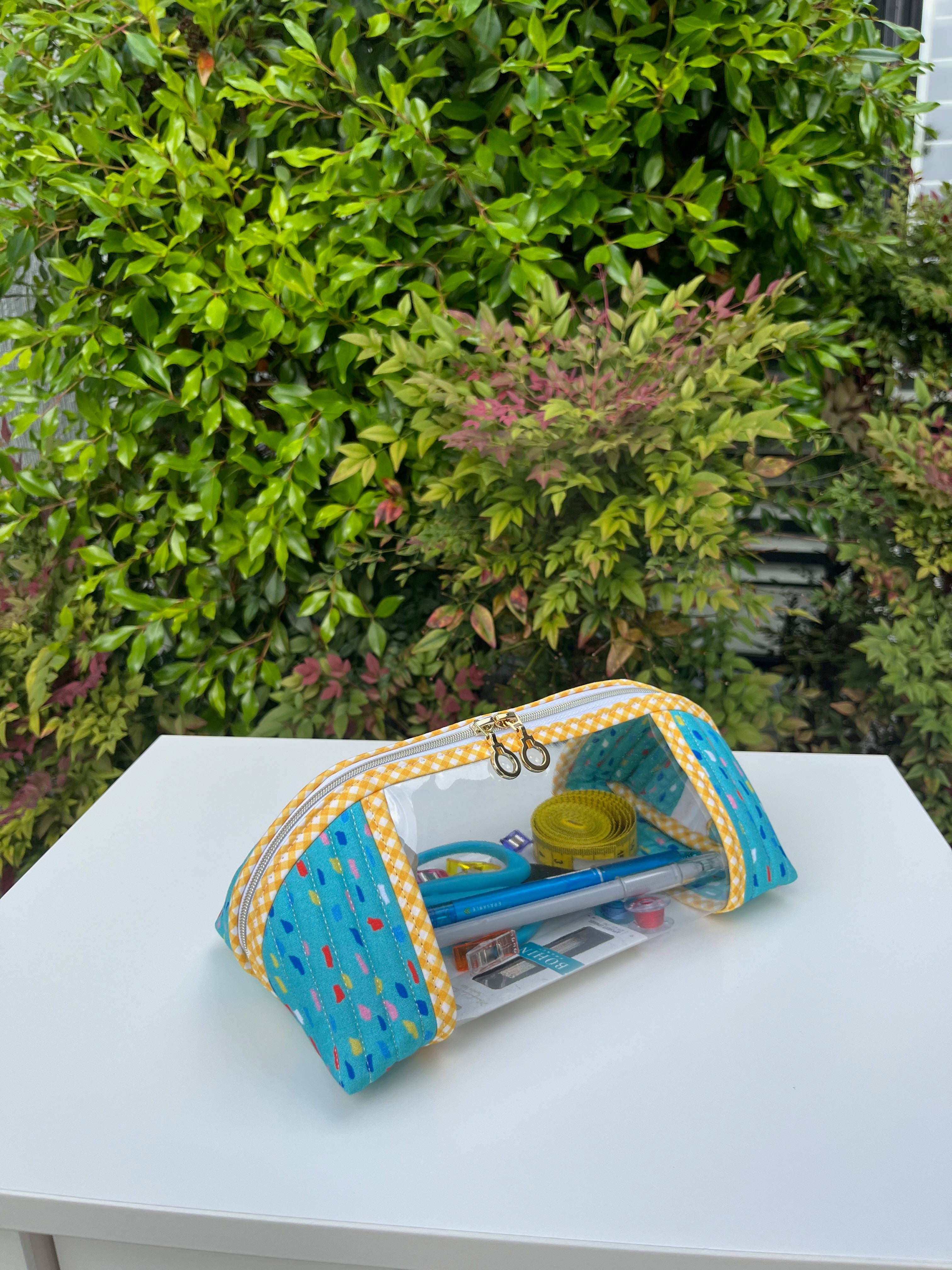 Clearly Trixie pouch - Rain - Bright Teal (Over the Rainbow Collection by Ampersand Design Studio)