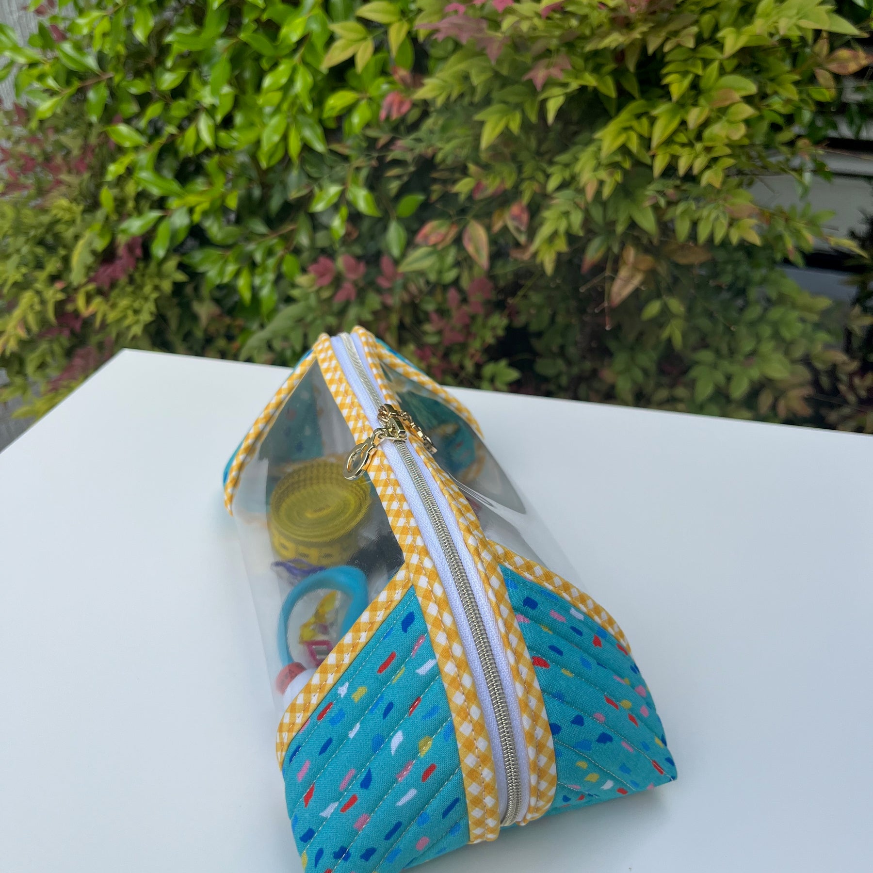 Clearly Trixie pouch - Rain - Bright Teal (Over the Rainbow Collection by Ampersand Design Studio)