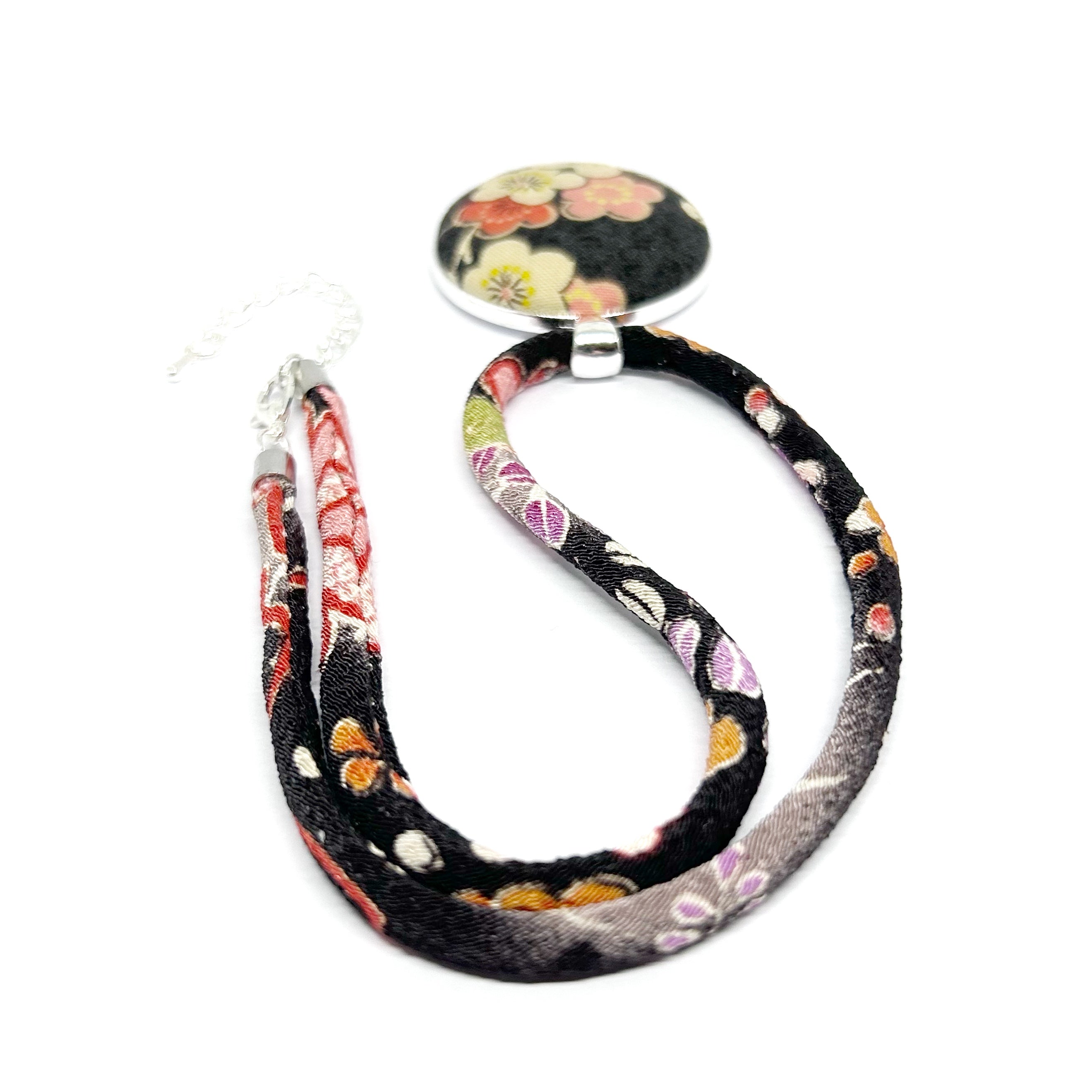 Kimono Pendant Necklace - Pink Blossom