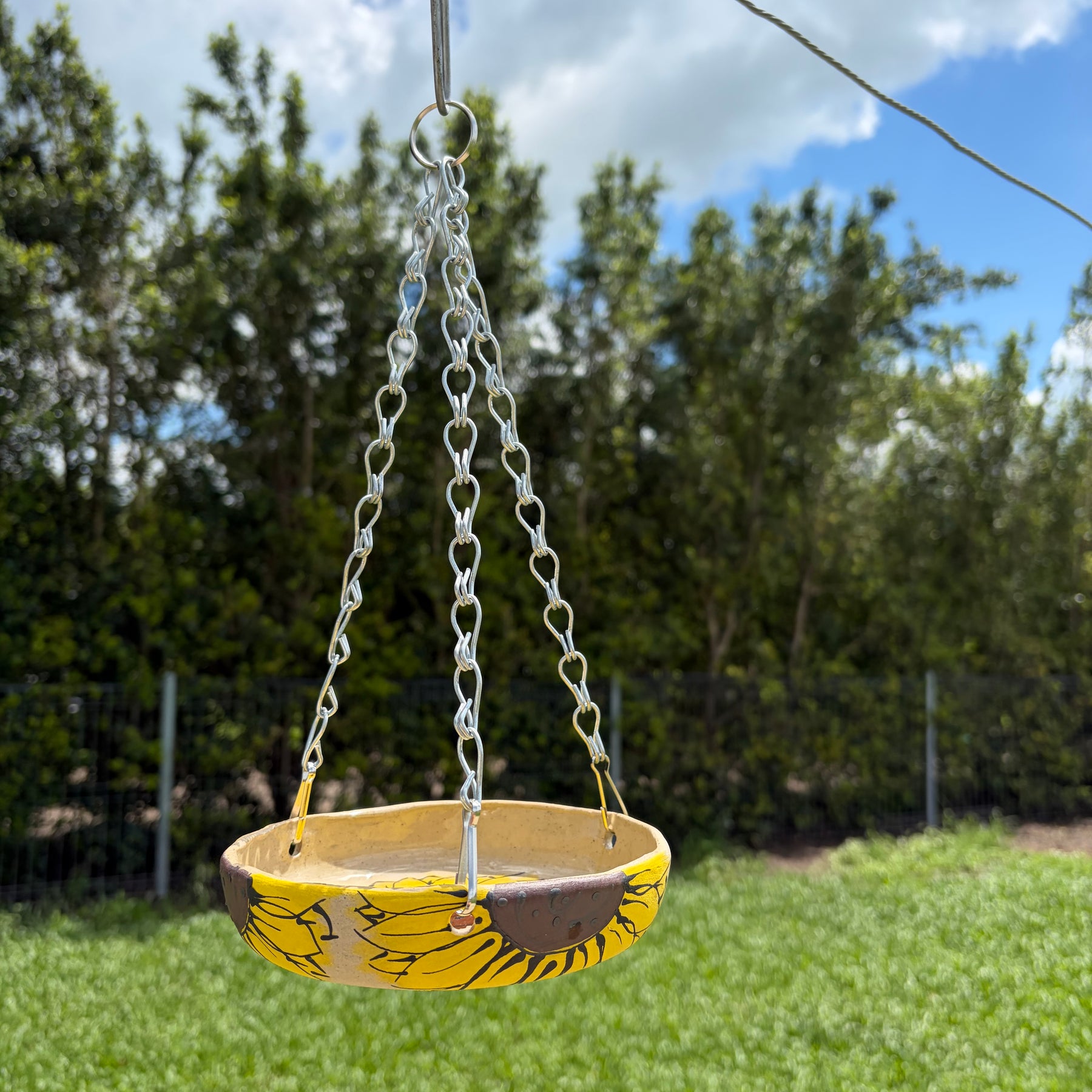 Hand Painted Ceramic Bird Feeder