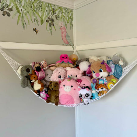 Crocheted Toy Hammock for Soft Toys | Handmade Stuffed Toy Storage for Kids Room