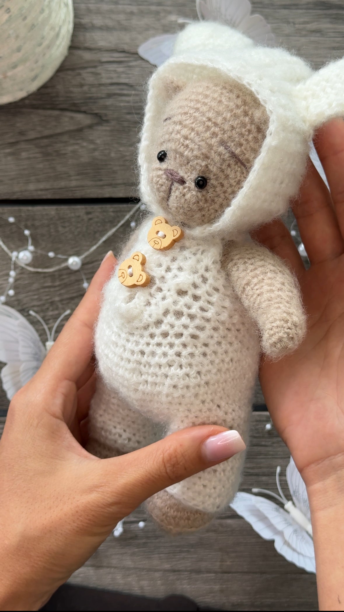 Handmade Amigurumi Bear in the Bunny Suit Toy 🐻🐰