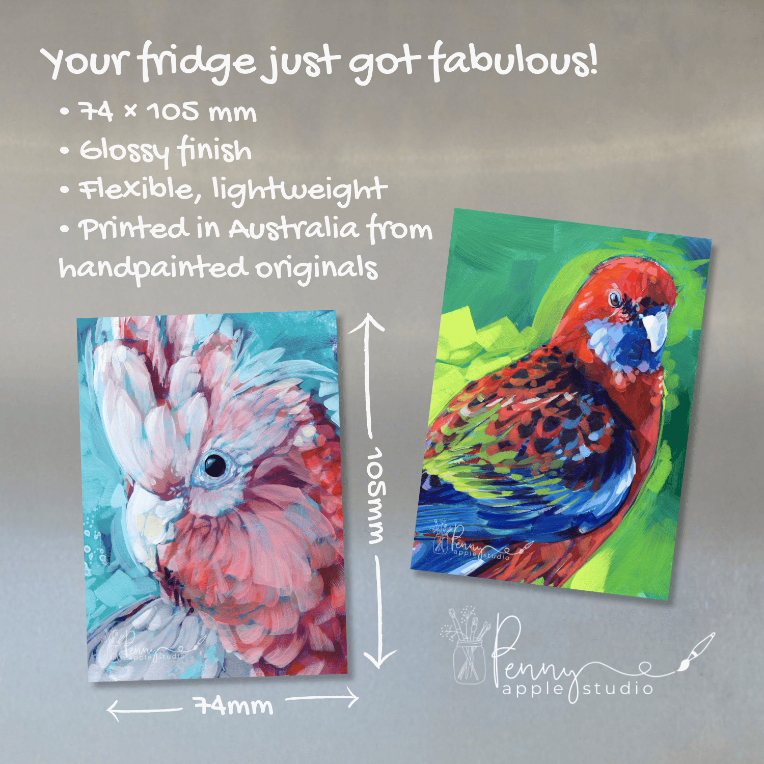 (1) Australian Bird Fridge Magnet – Expressive Mini Art