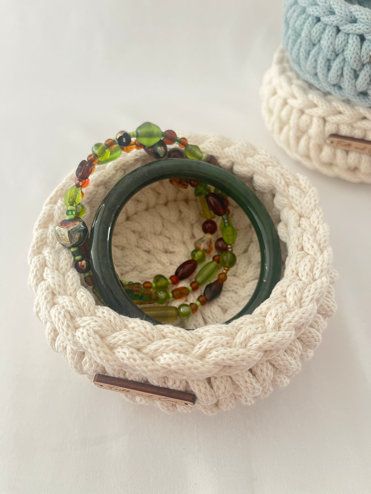 Mini basket - crocheted - colour Natural