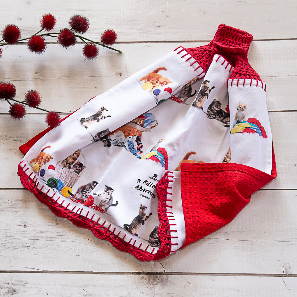 Cat Lovers Hanging Tea Towel/Hand Towel - Double Sided