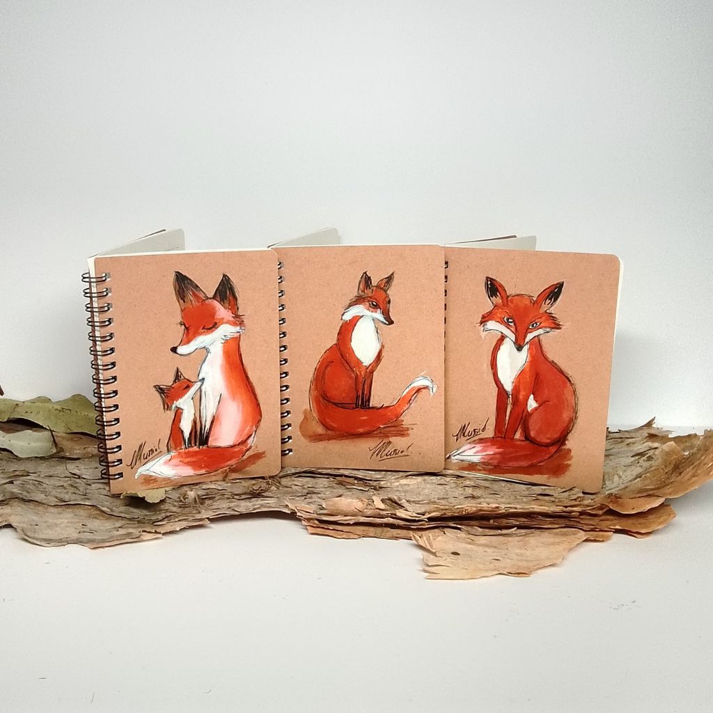 Handpainted Small Fox Notepad - Lined