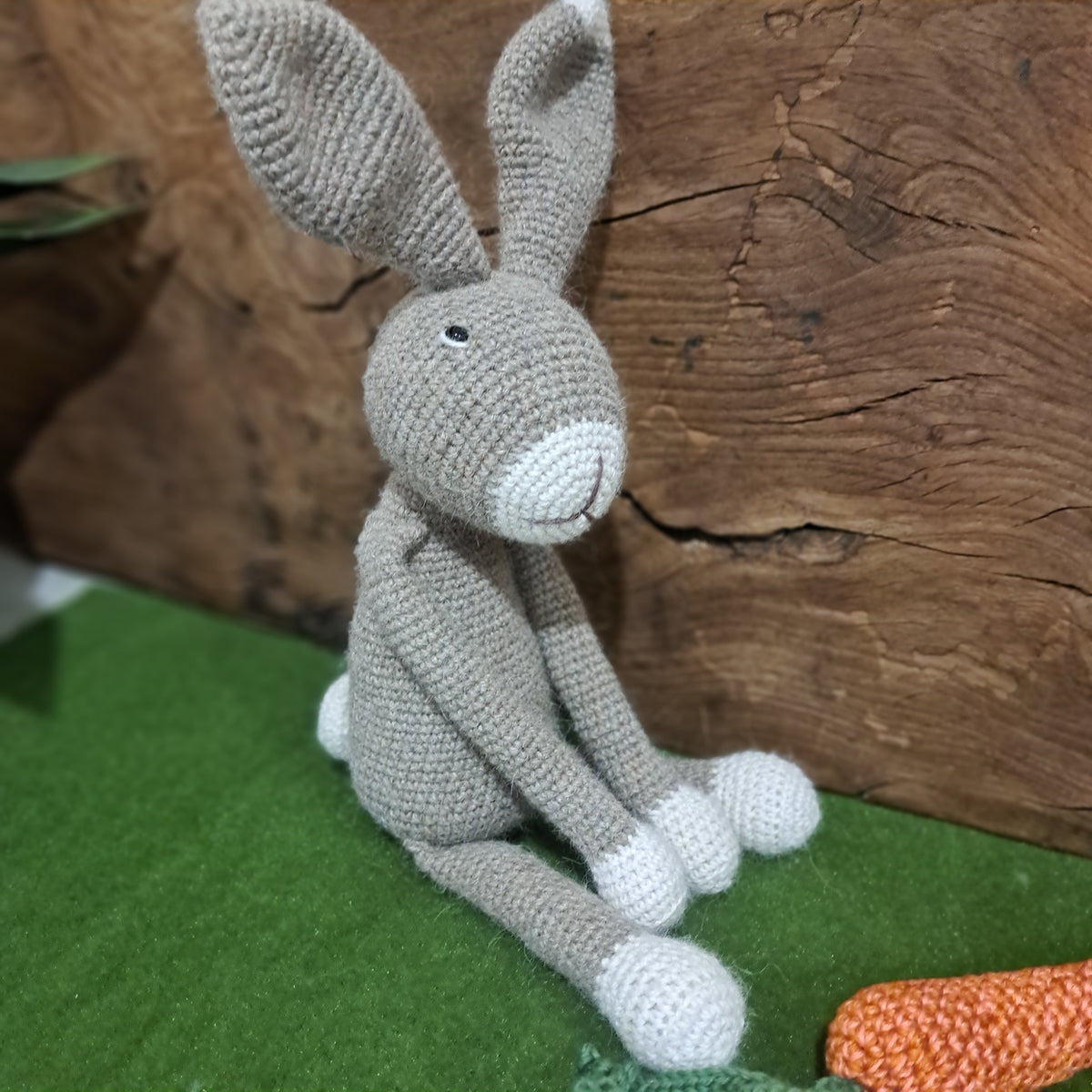 Handmade Crochet rabbit soft brown Australian alpaca wool