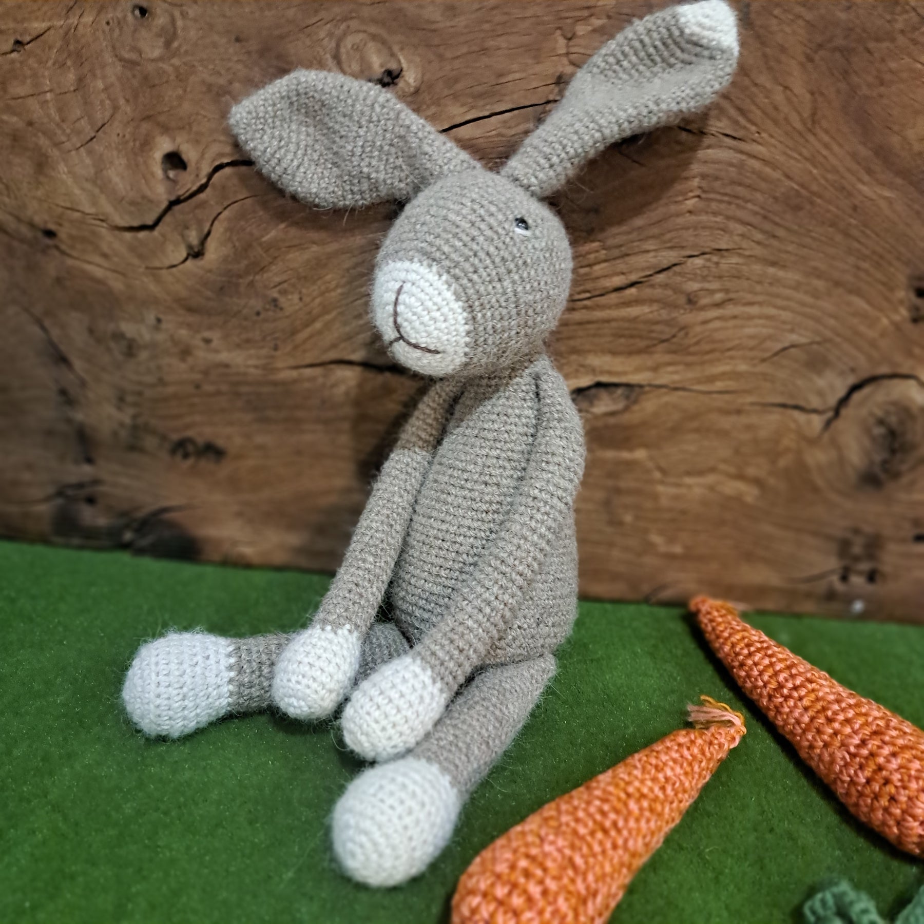 Handmade Crochet rabbit soft brown Australian alpaca wool