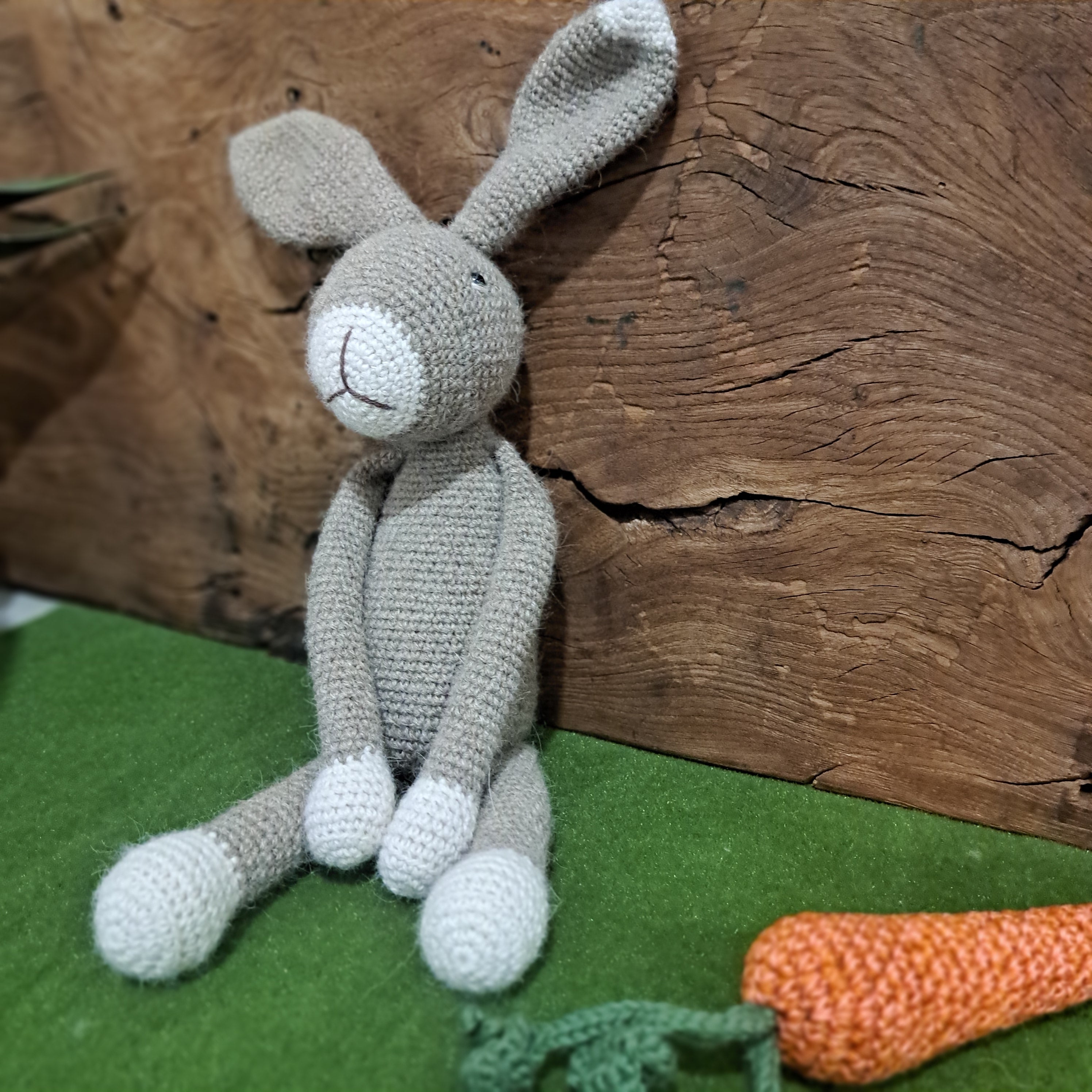 Handmade Crochet rabbit soft brown Australian alpaca wool