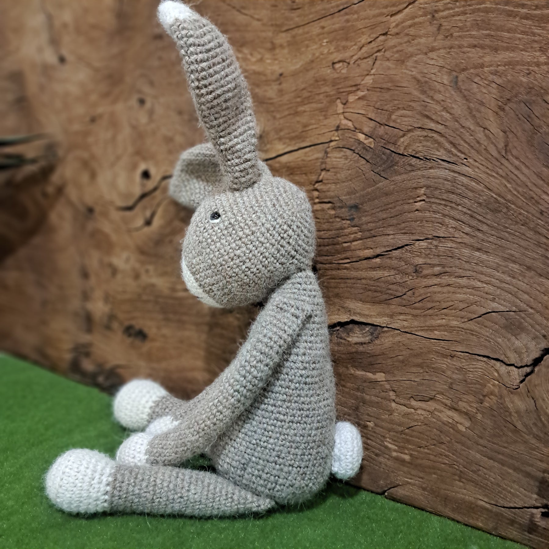 Handmade Crochet rabbit soft brown Australian alpaca wool