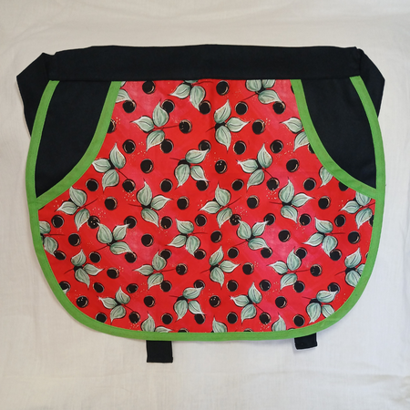 Peg or Utility Apron with leaves on red background