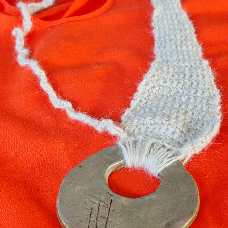 Wool and Pottery Crochet necklace