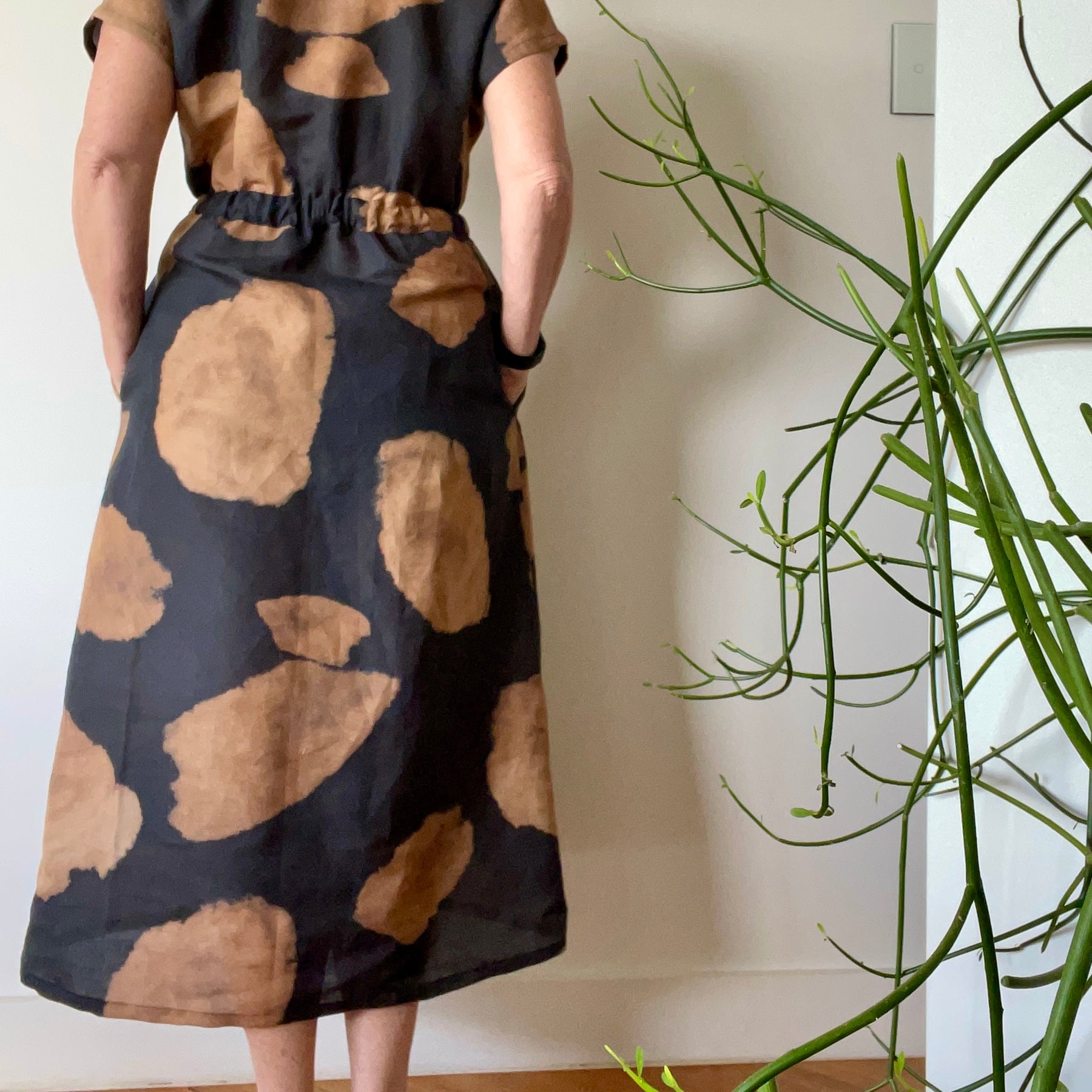 Rust and Black linen/cotton dress.