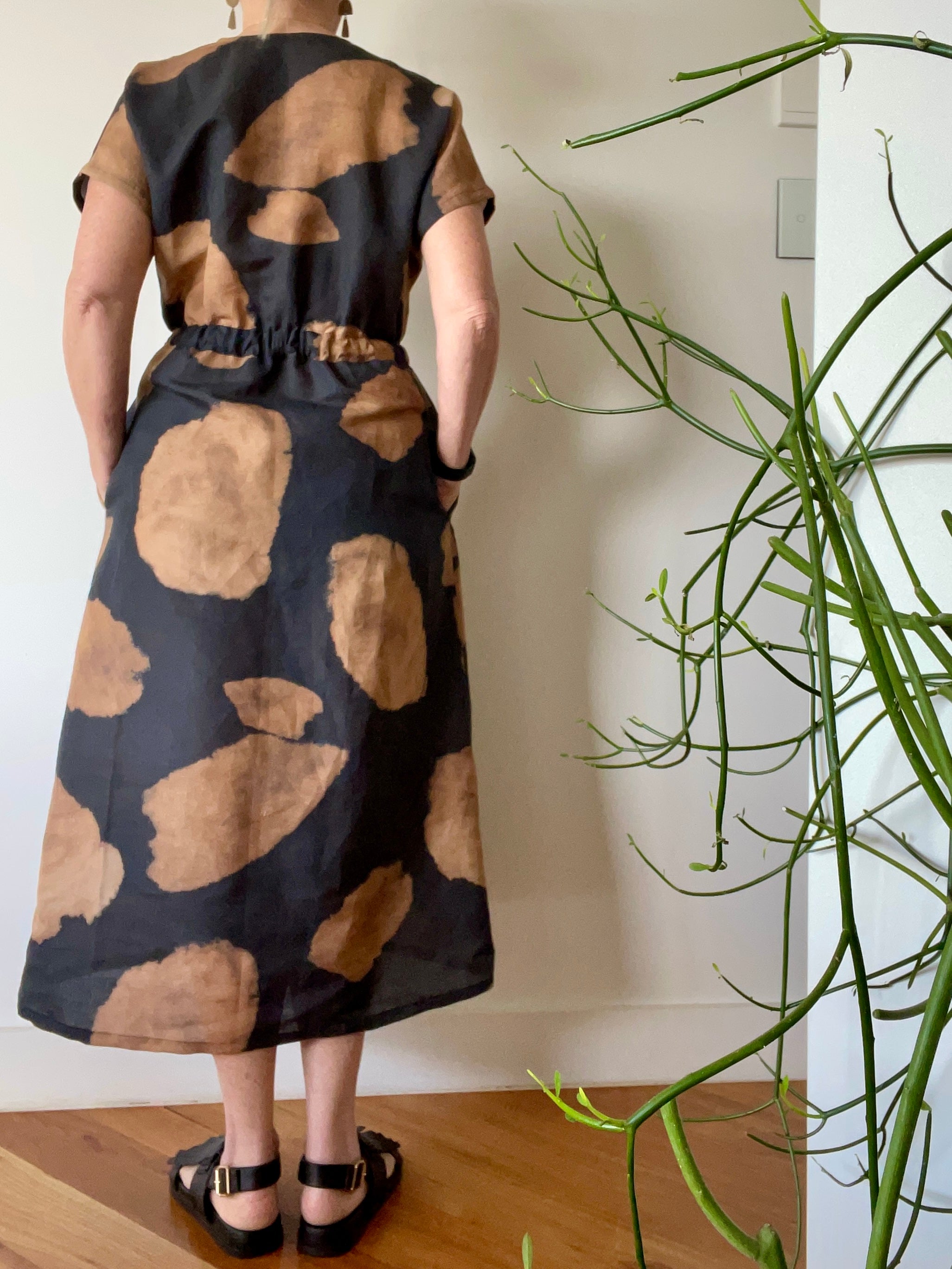 Rust and Black linen/cotton dress.